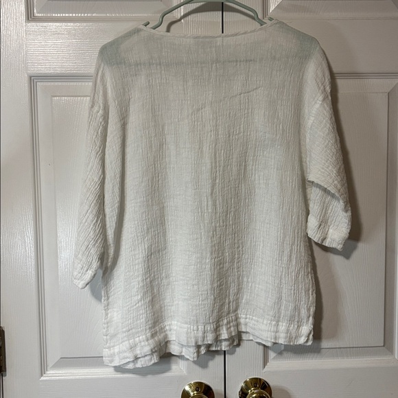 J Jill 100%Linen White Button-Up Women's Top Sz Small EUC - Picture 3 of 4